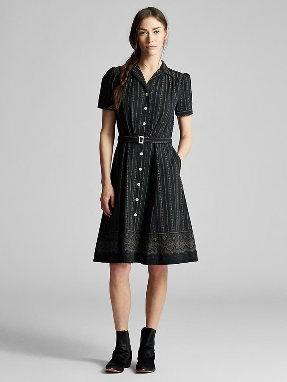Ralph Lauren Double RRL Belted Cotton Shirtdress